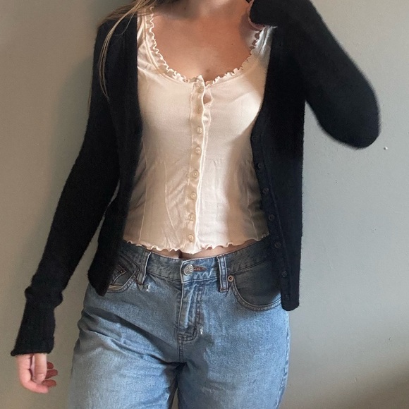 dELIA*s Black 90s y2k Women's Button Up Cardigan - Picture 3 of 6